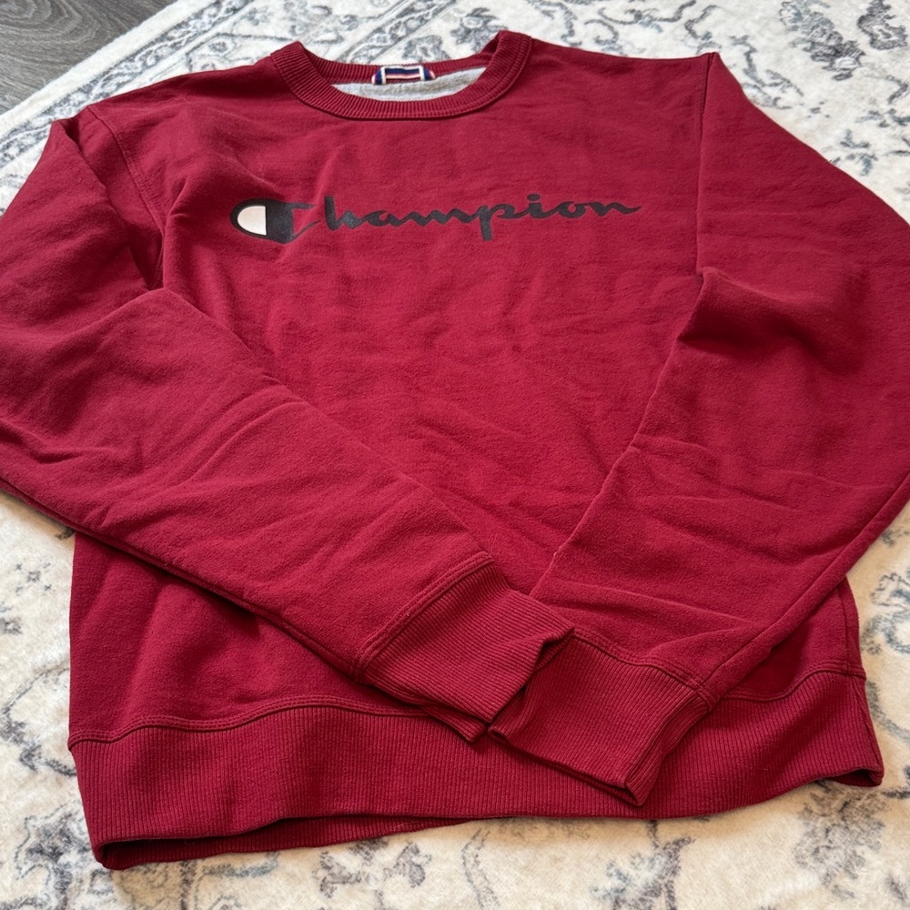 Champion Men's Red Crewneck Sweater